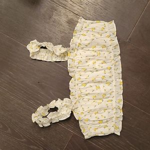 RAHL Lemon Ruffle crop top nwot